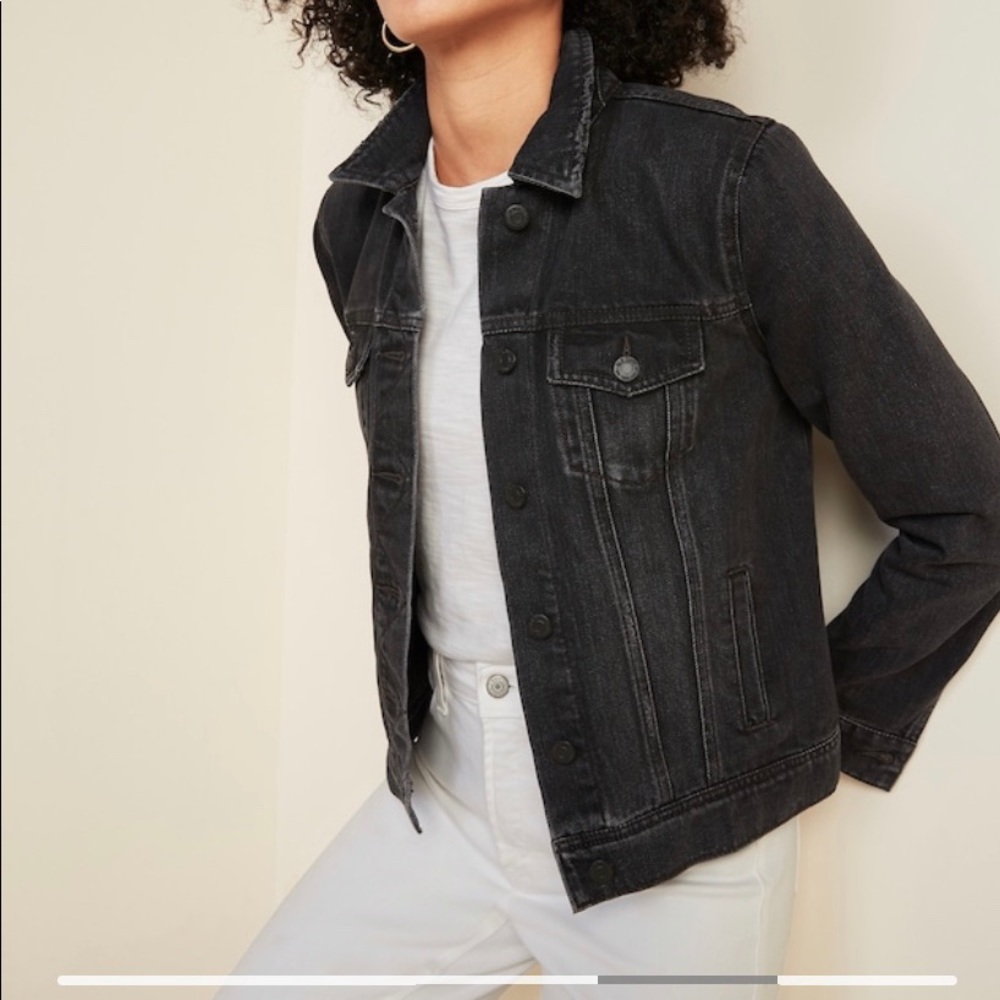 Distressed Black Jean Jacket